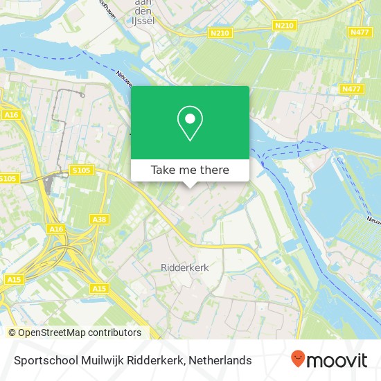 Sportschool Muilwijk Ridderkerk kaart