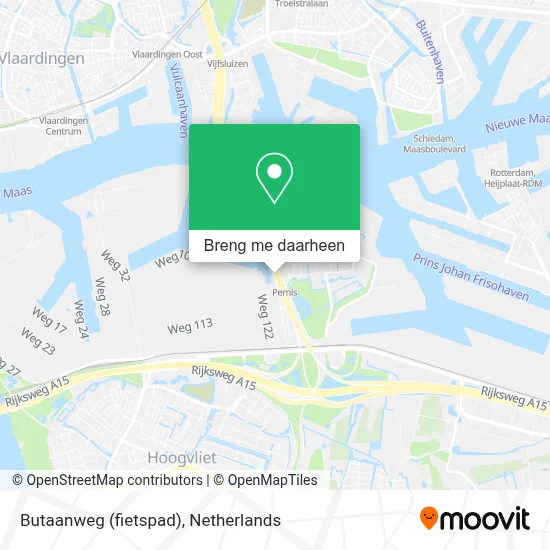 Butaanweg (fietspad) kaart