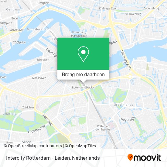 Intercity Rotterdam - Leiden kaart