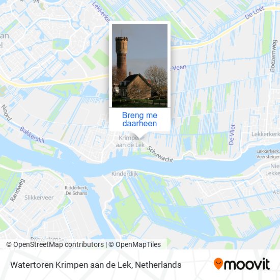 Watertoren Krimpen aan de Lek kaart