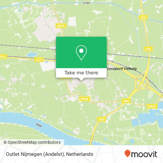 Outlet Nijmegen (Andelst) kaart