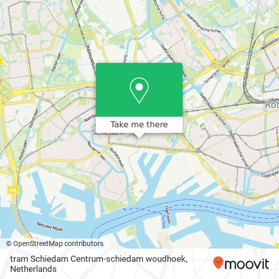 tram  Schiedam Centrum-schiedam woudhoek kaart
