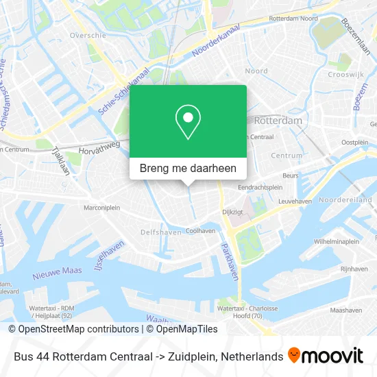 Bus 44 Rotterdam Centraal -> Zuidplein kaart