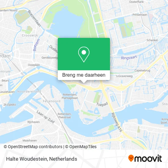 Halte Woudestein kaart
