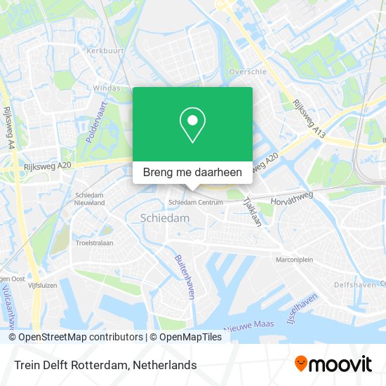 Trein Delft Rotterdam kaart