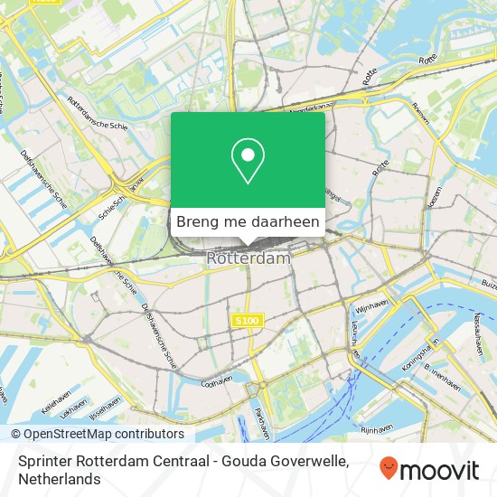 Sprinter Rotterdam Centraal - Gouda Goverwelle kaart
