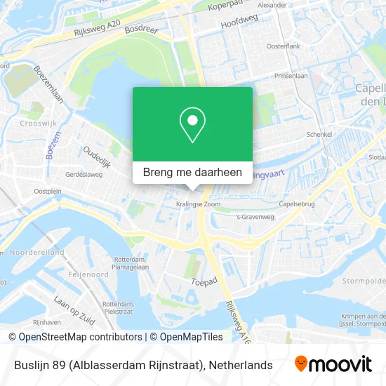 Buslijn 89 (Alblasserdam Rijnstraat) kaart