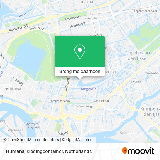 Humana, kledingcontainer kaart