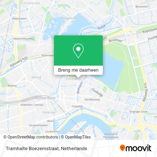 Tramhalte Boezemstraat kaart