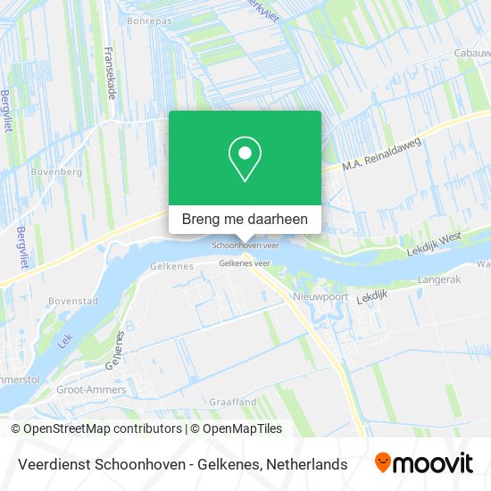Veerdienst Schoonhoven - Gelkenes kaart