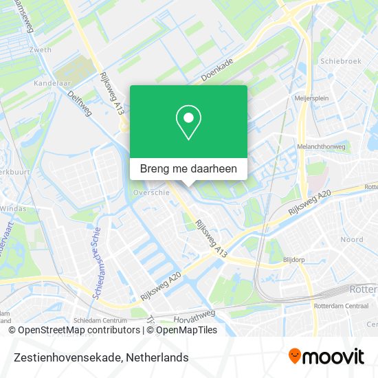 Zestienhovensekade kaart