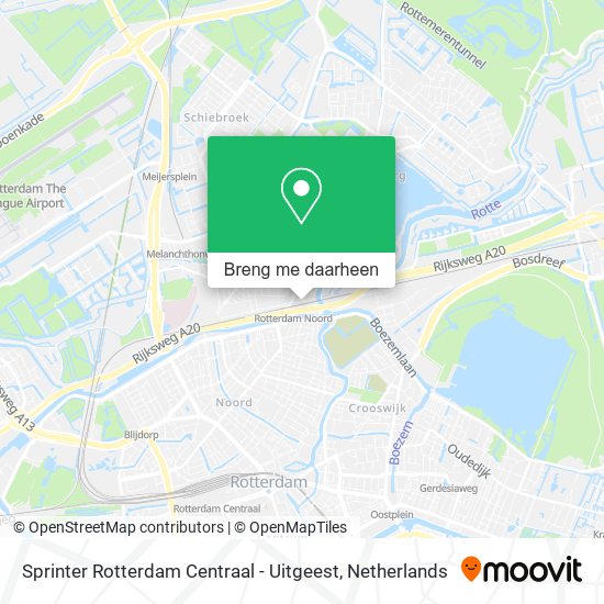 Sprinter Rotterdam Centraal - Uitgeest kaart
