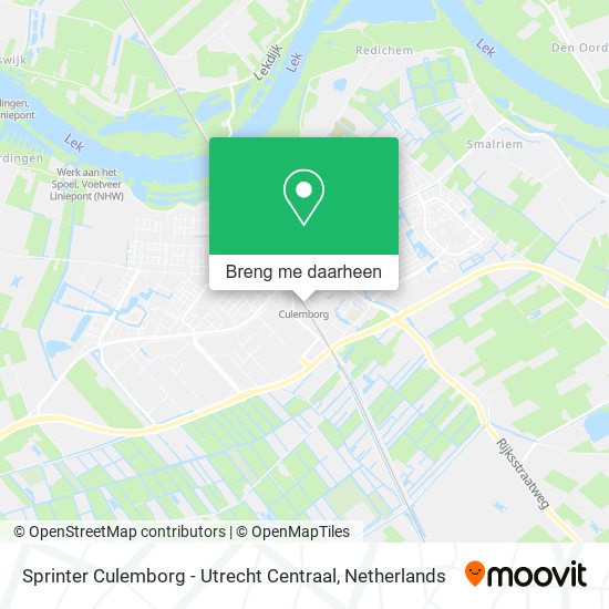 Sprinter Culemborg - Utrecht Centraal kaart