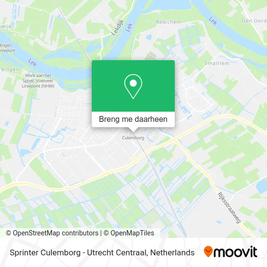 Sprinter Culemborg - Utrecht Centraal kaart