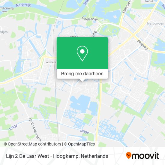 Hoe gaan Lijn 2 De Laar West - Hoogkamp in Arnhem via Bus of Trein?