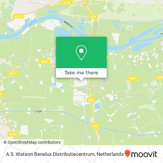 A.S. Watson Benelux Distributiecentrum kaart