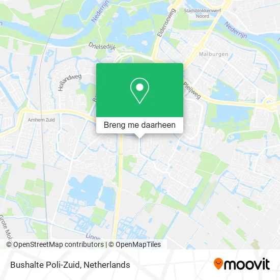 Bushalte Poli-Zuid kaart