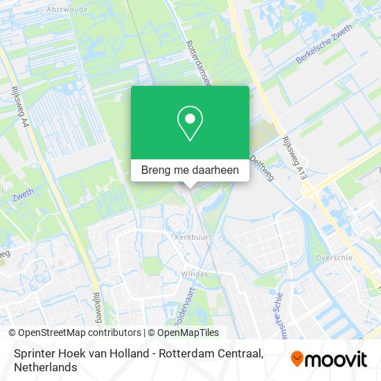 Sprinter Hoek van Holland - Rotterdam Centraal kaart