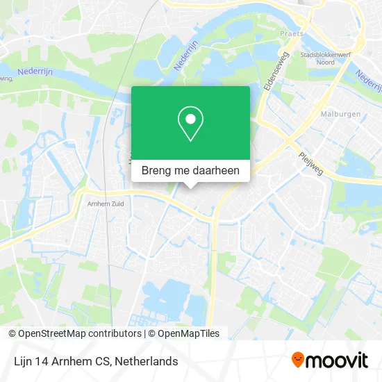 Lijn 14 Arnhem CS kaart