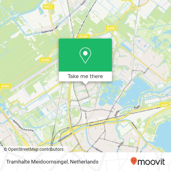 Tramhalte Meidoornsingel kaart