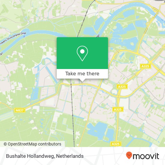 Bushalte Hollandweg kaart