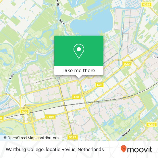 Wartburg College, locatie Revius kaart