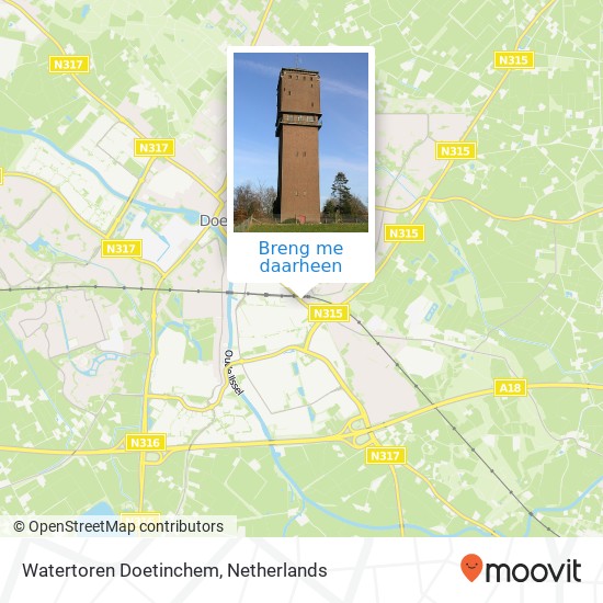 Watertoren Doetinchem kaart