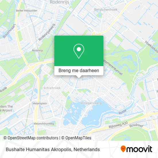 Bushalte Humanitas Akropolis kaart