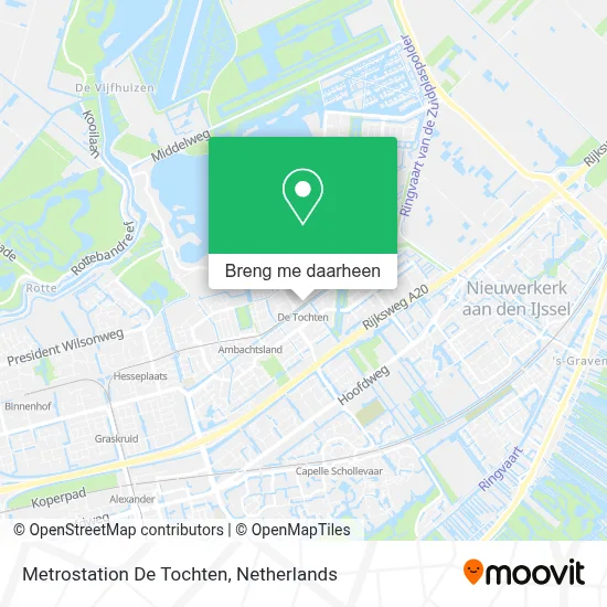Metrostation De Tochten kaart