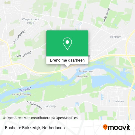 Bushalte Bokkedijk kaart