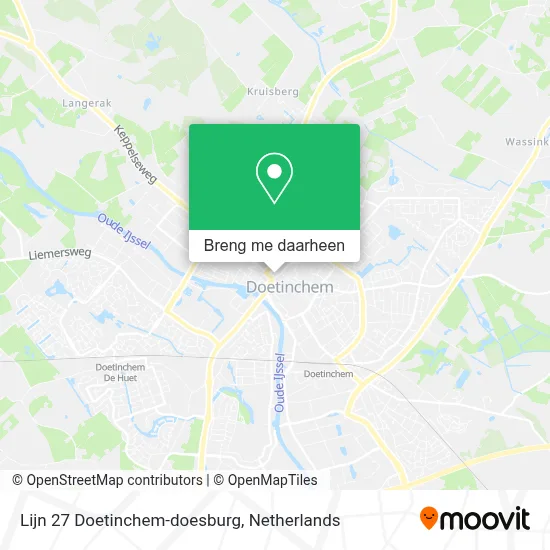 Lijn 27 Doetinchem-doesburg kaart