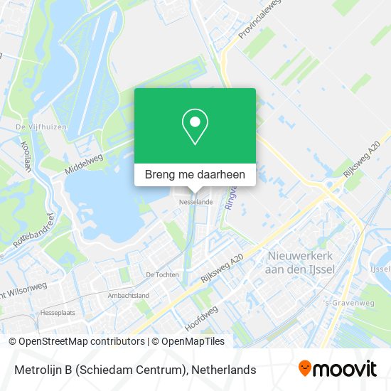 Metrolijn B (Schiedam Centrum) kaart