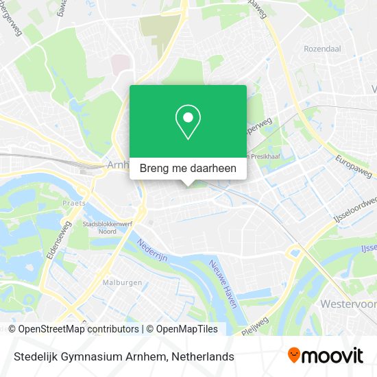 Stedelijk Gymnasium Arnhem kaart