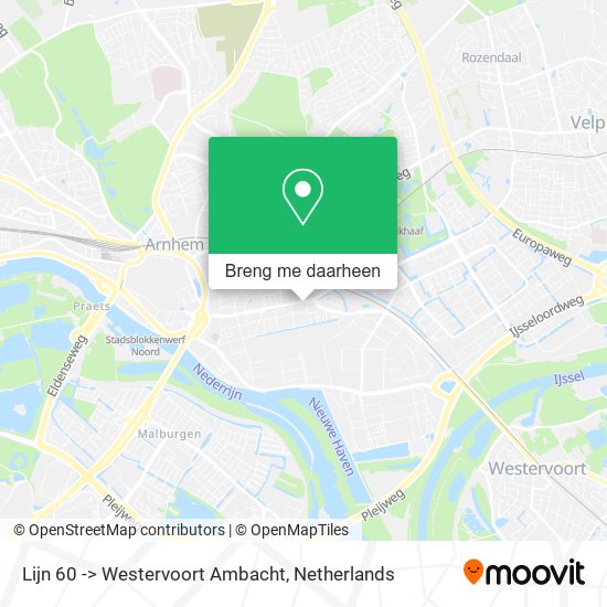Enten Dronken worden Betsy Trotwood Hoe gaan naar Lijn 60 -> Westervoort Ambacht in Arnhem via Bus of Trein?