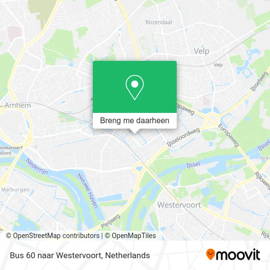 Bus 60 naar Westervoort kaart