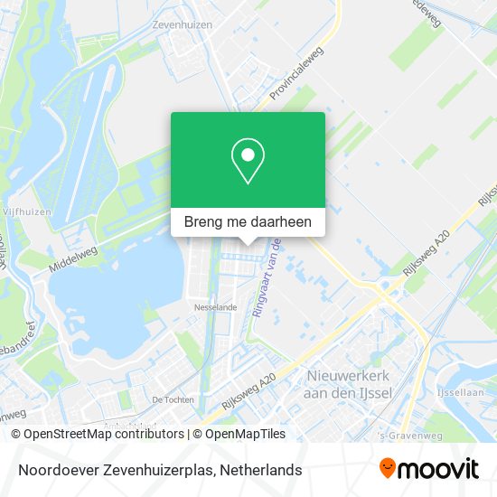 Noordoever Zevenhuizerplas kaart