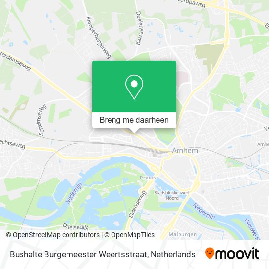 Bushalte Burgemeester Weertsstraat kaart