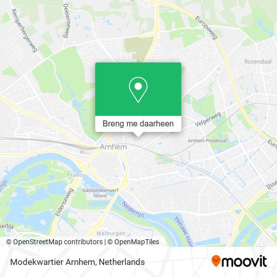 Modekwartier Arnhem kaart