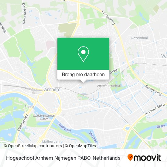 Hogeschool Arnhem Nijmegen PABO kaart