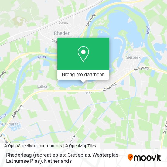 Rhederlaag (recreatieplas: Gieseplas, Westerplas, Lathumse Plas) kaart