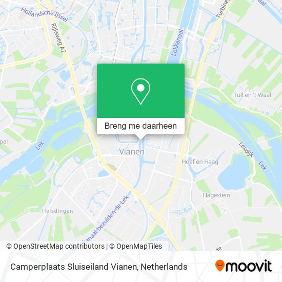 Camperplaats Sluiseiland Vianen kaart