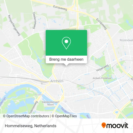 Hommelseweg kaart