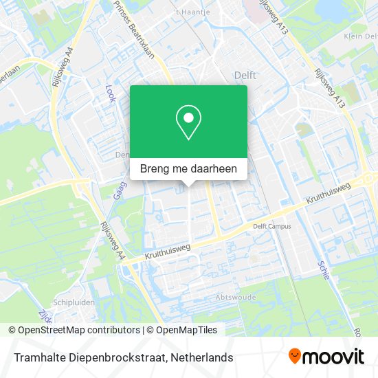 Tramhalte Diepenbrockstraat kaart