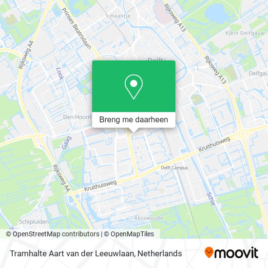 Tramhalte Aart van der Leeuwlaan kaart