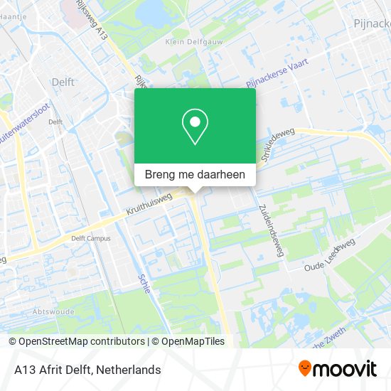 A13 Afrit Delft kaart