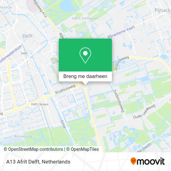 A13 Afrit Delft kaart