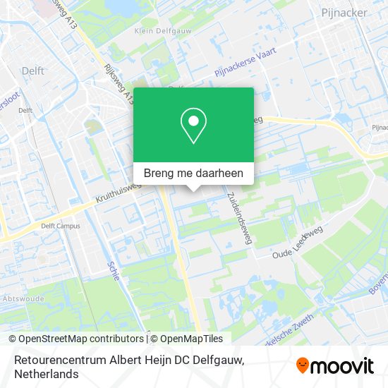 Retourencentrum Albert Heijn DC Delfgauw kaart