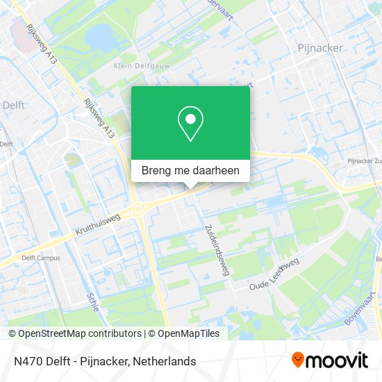 N470 Delft - Pijnacker kaart
