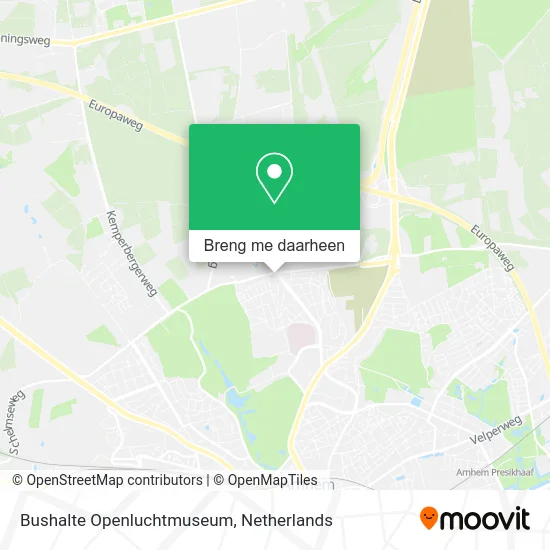 Bushalte Openluchtmuseum kaart