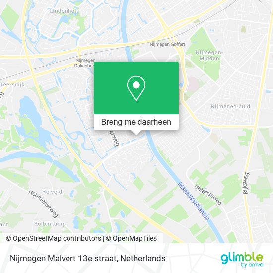 Nijmegen Malvert 13e straat kaart